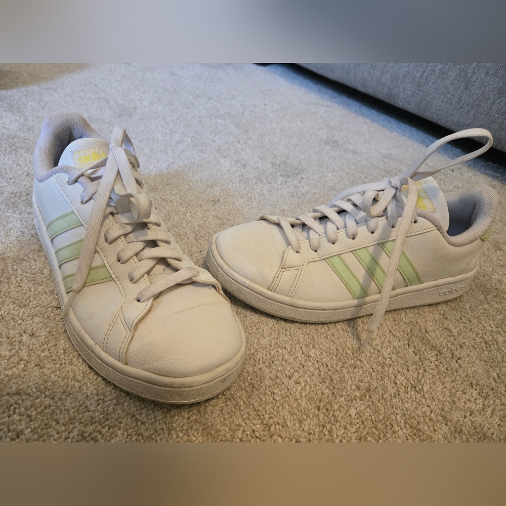 Adidas White and Green Sneakers